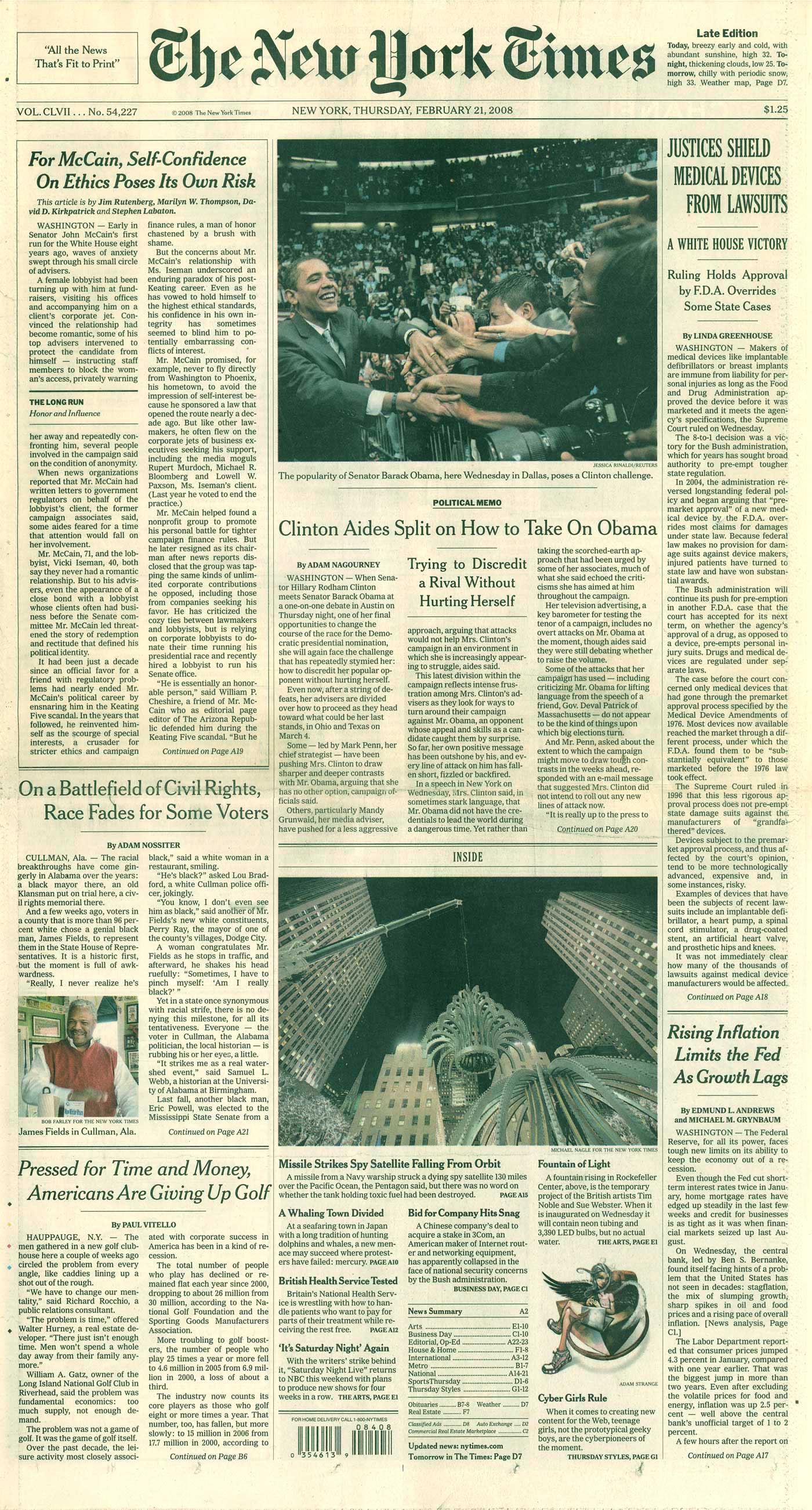 New York Times, 2008 cover